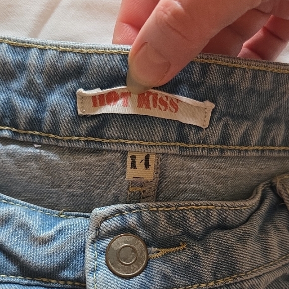 Hot Kiss Denim Shorts with Lace Accents - Picture 2 of 8